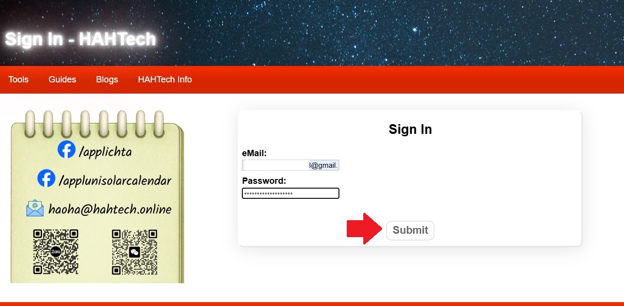 How to sign in - HAHTech User Guide