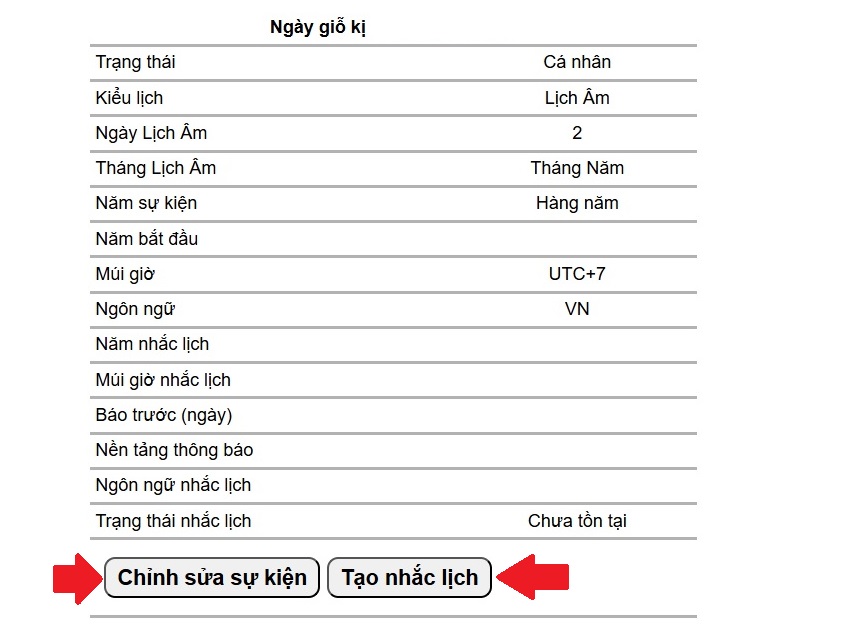 Cách quản lý danh sách sự kiện - Hướng dẫn sử dụng Lịch Ta